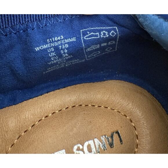 Lands End Woman Blue Suede Penny Loafers Size 7/12 511643 - Picture 6 of 6